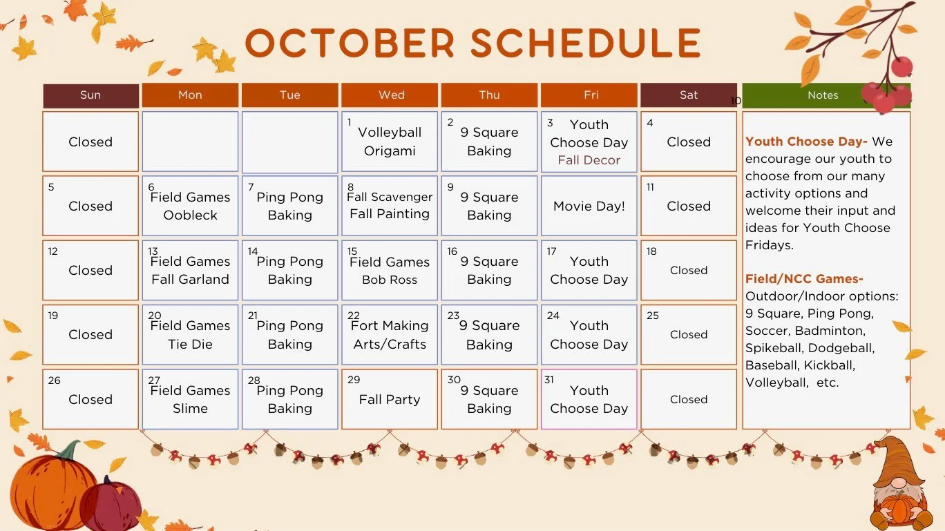 Northgate Calendar October 2025