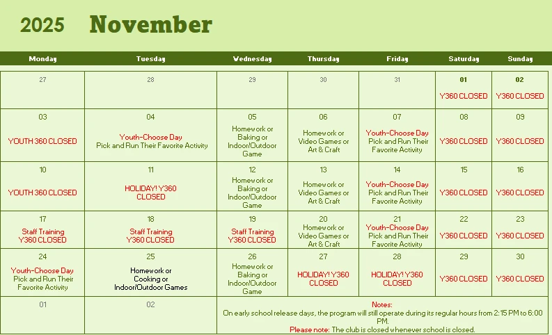 Wasilla November 2025 Calendar